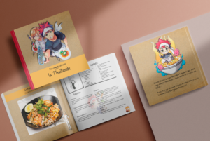 Livre de recettes thaïlandaises. Cuisine d'Asie, manga culinaire. Idée cadeau.